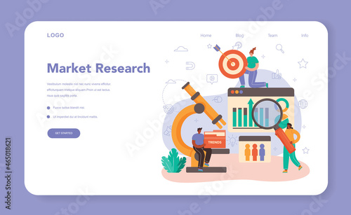 Marketer web banner or landing page. Brand or product advertising