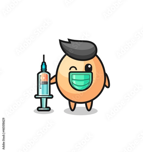 egg mascot as vaccinator