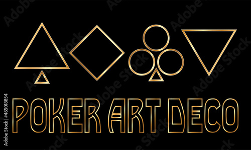 Casino art deco poker cards background, vector illustration
