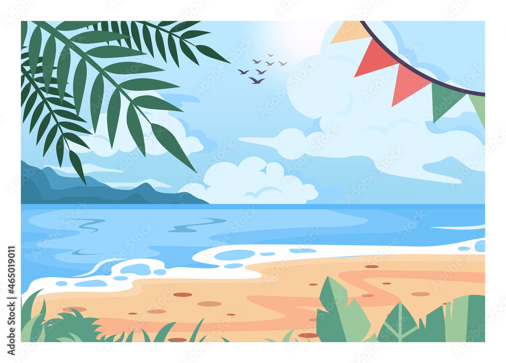 Beach party background. Summer vacation and holiday