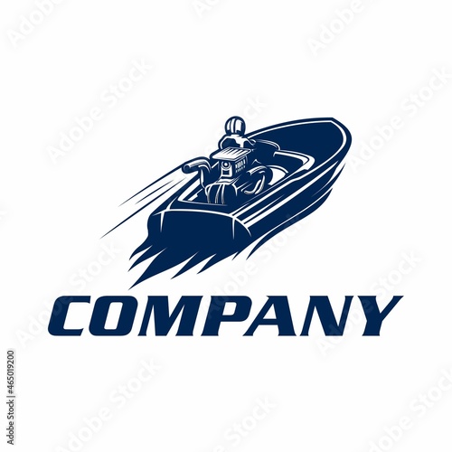 speed boat racer logo template