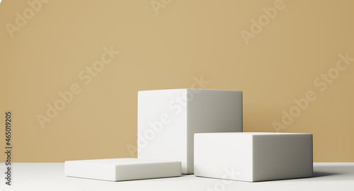 3D rendering of blank product background for backdrop fashion and cream cosmetics decorations. Modern blank podium background for luxury product. © Thares2020