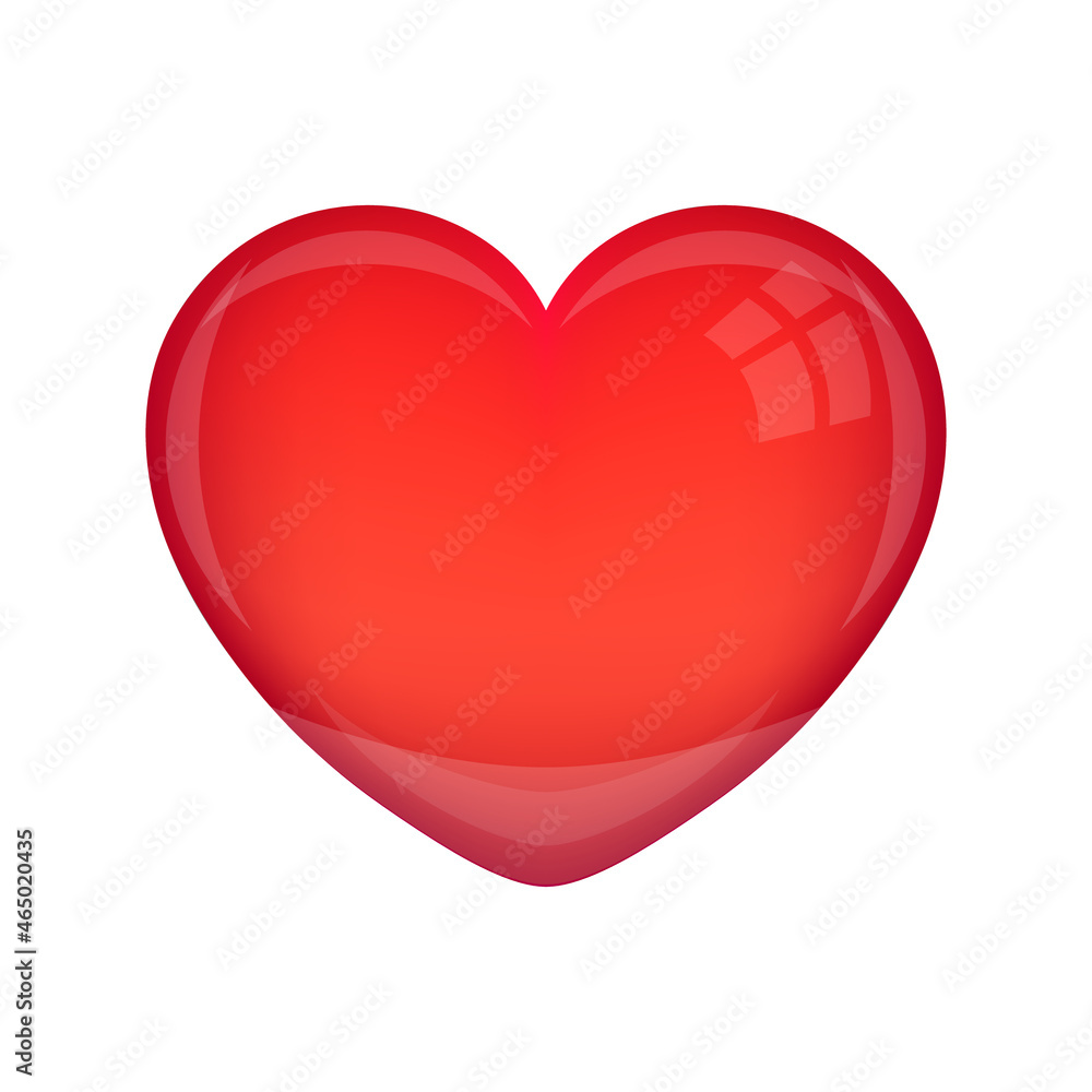 red heart valentine on white background vector for love illustration