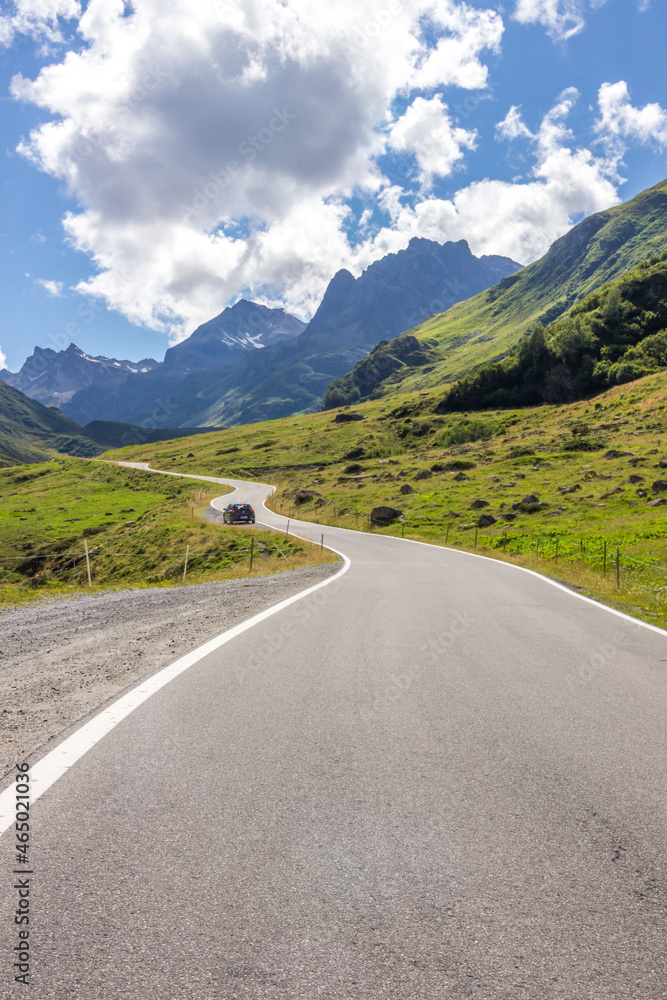 Silvretta mountain scenic road in Austria in Alps