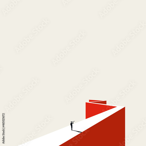 Business vision and plan vector concept. Symbol of career opportunity, mission. Minimal design illustration.