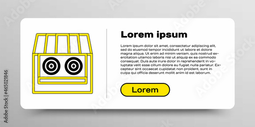 Line Shooting gallery icon isolated on white background. Shooting range. Colorful outline concept. Vector