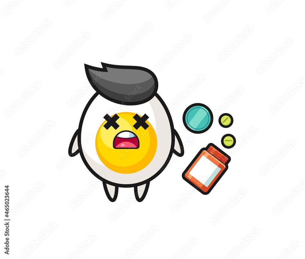 illustration of overdose boiled egg character