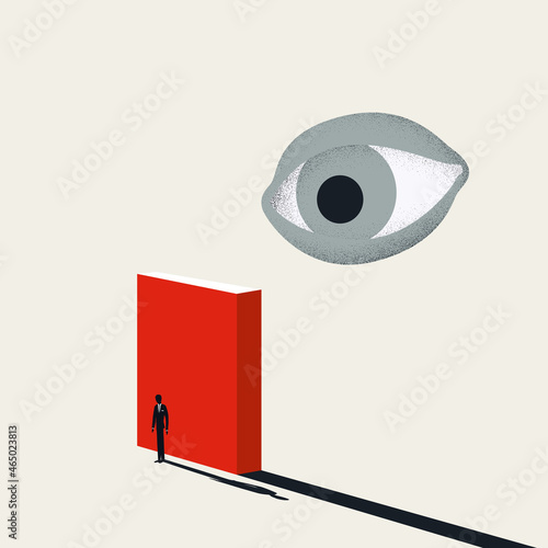 Control and privacy breaking vector concept. Symbol of data protection, manipulation, spying. Minimal illustration. photo