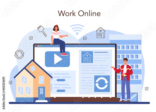 Real estate agency online service or platform. Qualified realtor service.
