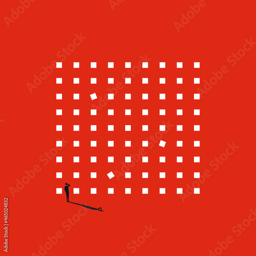 Business big data analysis vector concept. Symbol of new technology, ideas, processing. Minimal illustration.