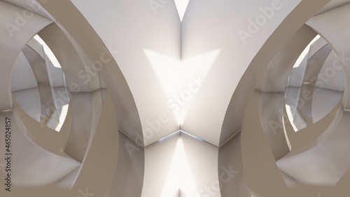 Fototapeta Naklejka Na Ścianę i Meble -  Abstract architecture background arched interior 3d render