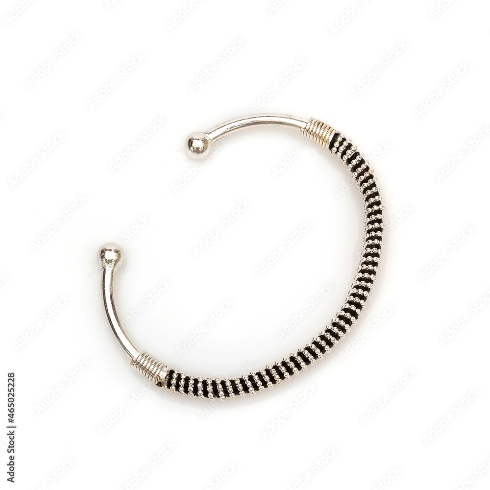 Modern silver bracelet isolated on a white background Modern silver bracelet isolated on a white background