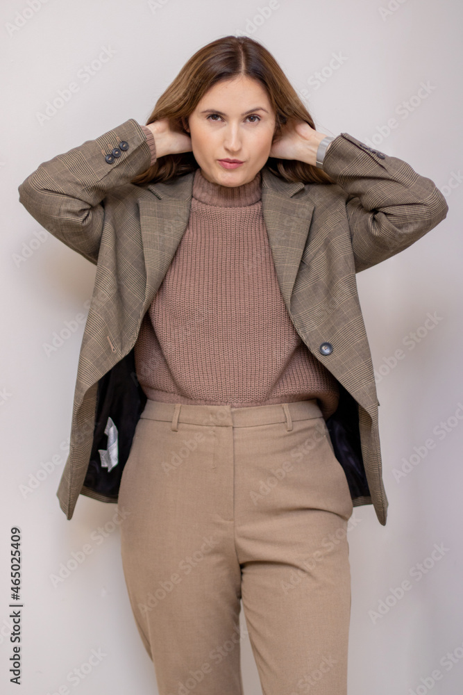 Business woman on gray background Business woman on gray background