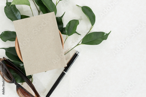 Invitation or greeting card mockup on a white background.