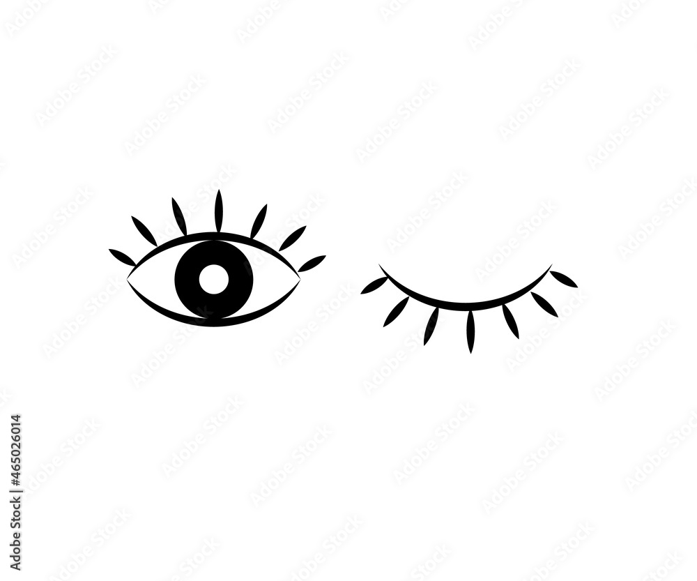 Long eyelashes on a white background. Symbol. Vector illustration. Long eyelashes on a white background. Symbol. Vector illustration.