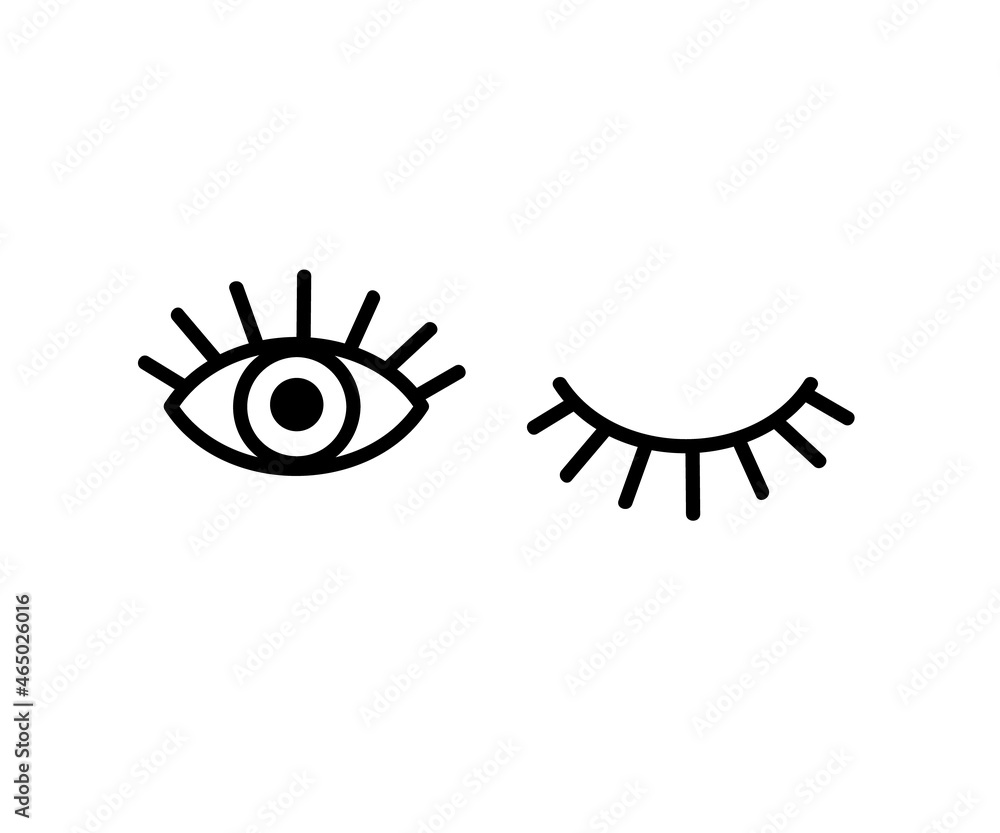 Long eyelashes on a white background. Symbol. Vector illustration. Long eyelashes on a white background. Symbol. Vector illustration.