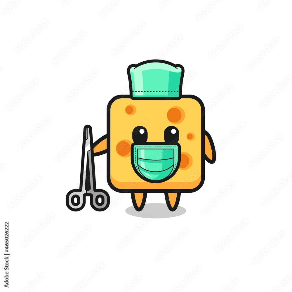 Fototapeta premium surgeon cheese mascot character