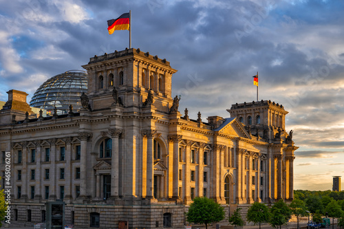 The Reichstag At Sunset In Berlin photo