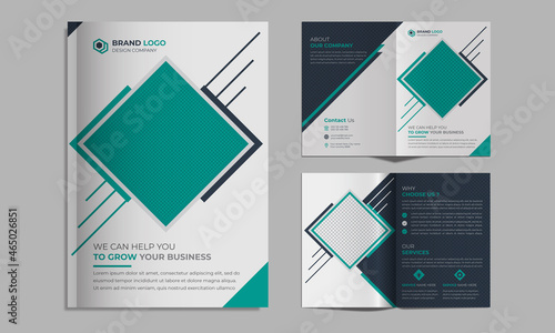 Magazine booklet Leaflet Flyer Corporate Creative Business  brochure design template Bi-fold brochure 