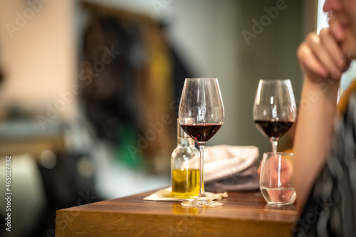 wine tasting in a tapas bar