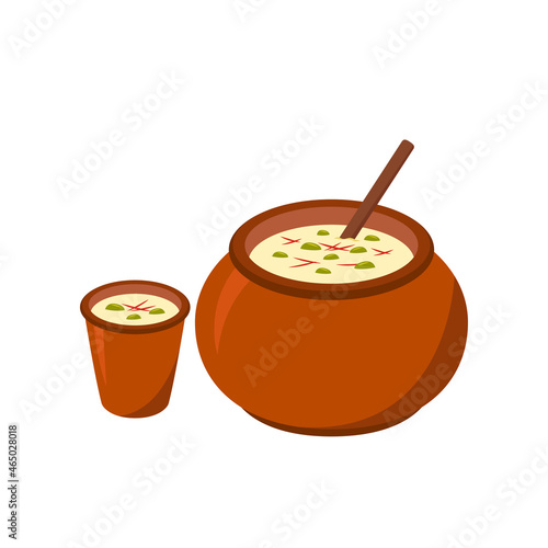 Lassi Indian Drink Hand Drawn Vector. Indian drink.