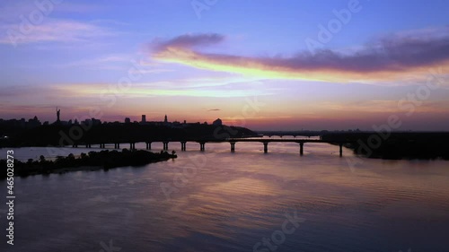 Wallpaper Mural Landscape with city river and evening twilight sky. Torontodigital.ca