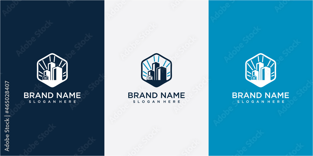 Creative building structure logo design real estate, architecture, construction Creative building structure logo design real estate, architecture, construction