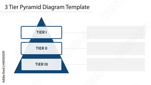3 tier pyramid diagram template. Clipart image isolated on white background