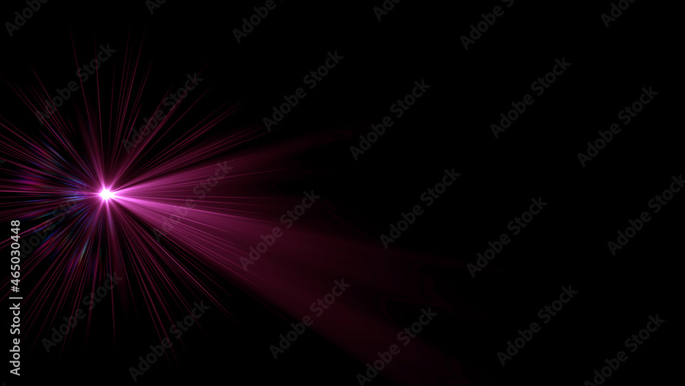 abstract red star shines brightly. bright rays of a pink star 8k