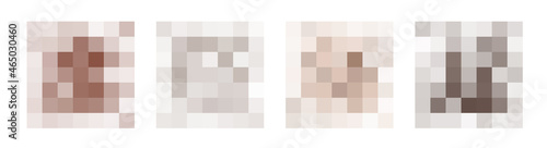 Censored labels. Censor blur effect texture isolated. Vector illustration for photo, app or tv.