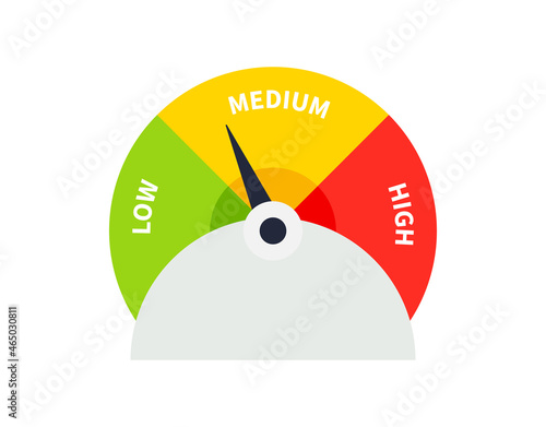 Low medium high dial icon. Clipart image isolated on white background