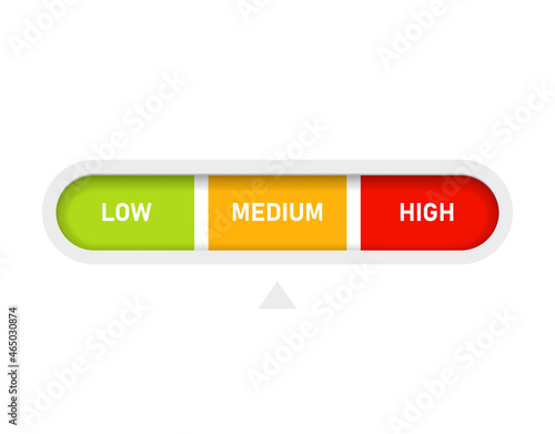 Low medium high level horizontal bar icon. Clipart image isolated on white background photo