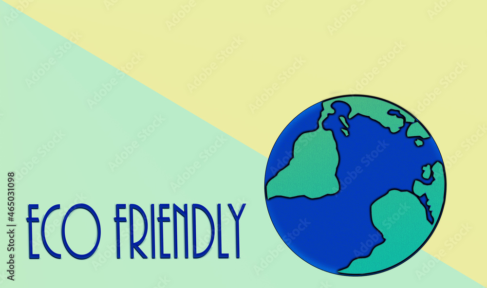 Fototapeta premium Ilustración del planeta Tierra, con mensaje eco friendly