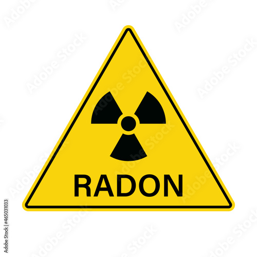 Radon gas hazard sign. Clipart image isolated on white background