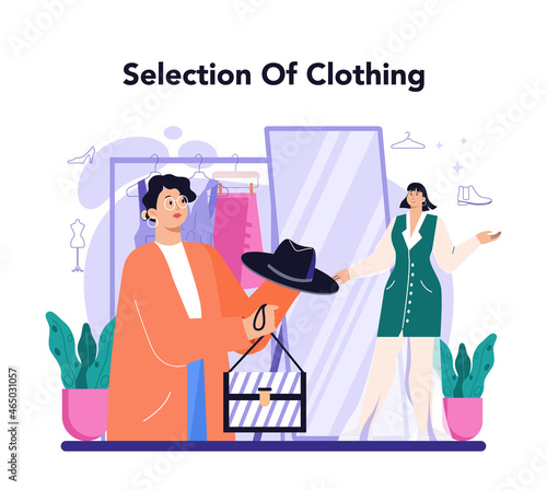 Fashion stylist concept. Modern, creative job, professional fashion