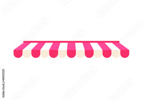 Stripe pink awning vector icon. Clipart image isolated on white background