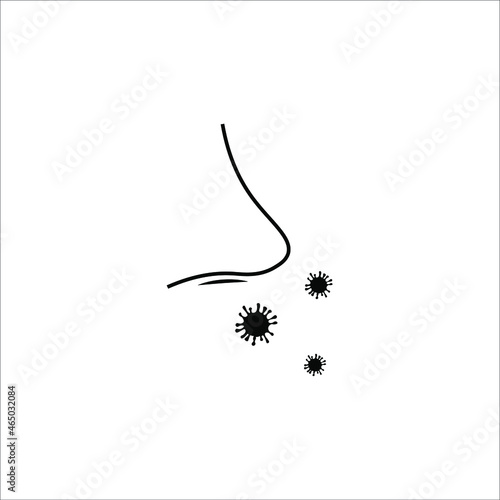 nose, allergy, virus in nose icon vector illustration