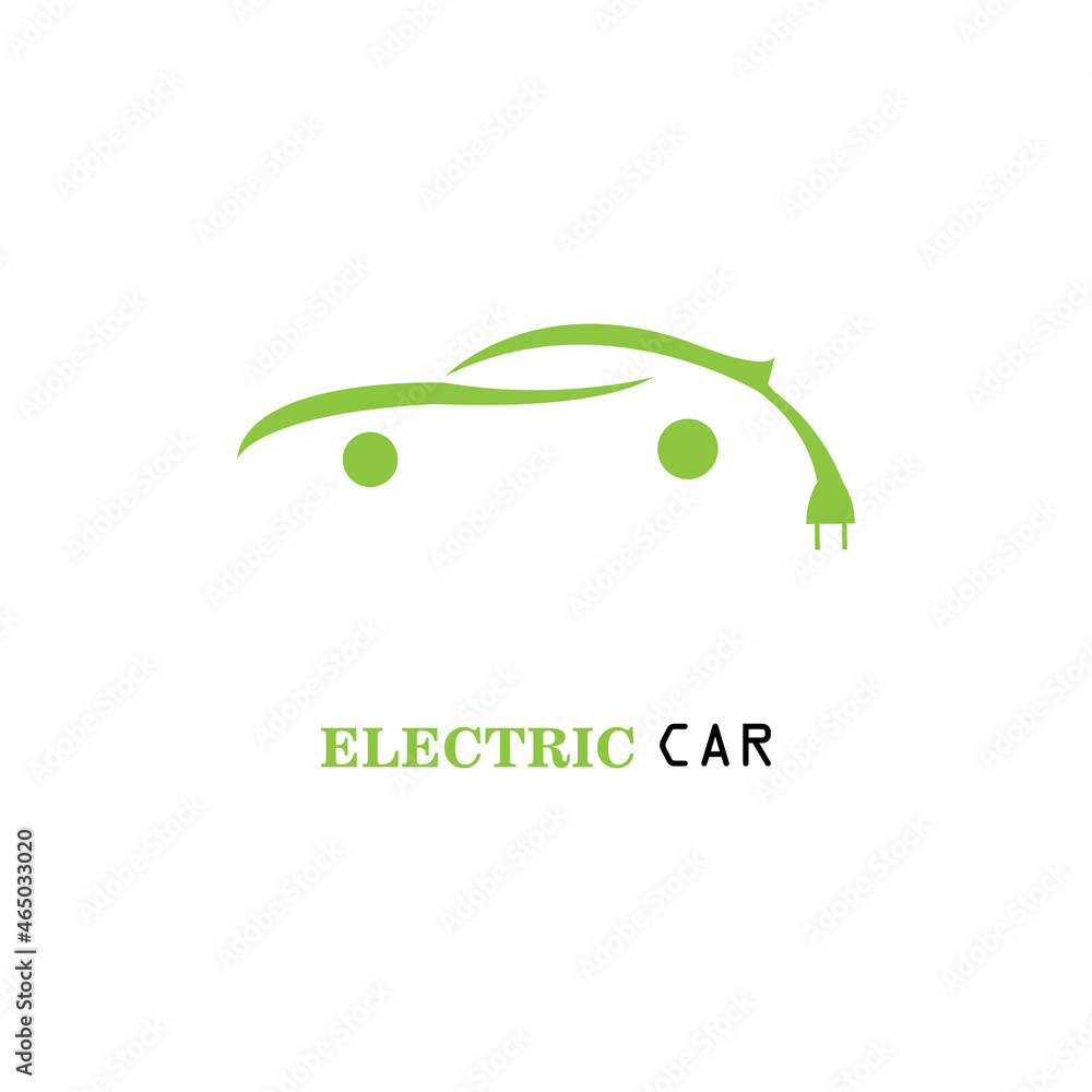Electric car green car hybrid technology logo design Electric car green car hybrid technology logo design