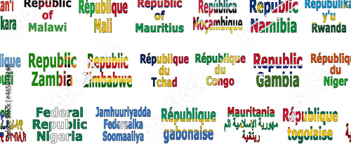 Nombre con banderas países africanos