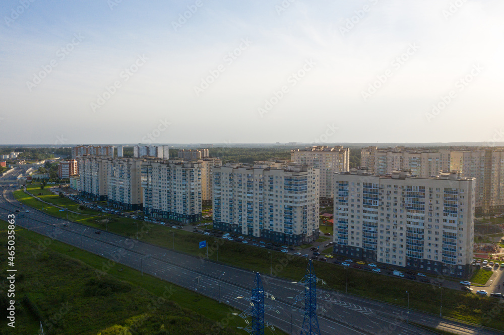 New residential areas and new buildings in Moscow. Aerial view of the area near the Vnukovo landfill New residential areas and new buildings in Moscow. Aerial view of the area near the Vnukovo landfill