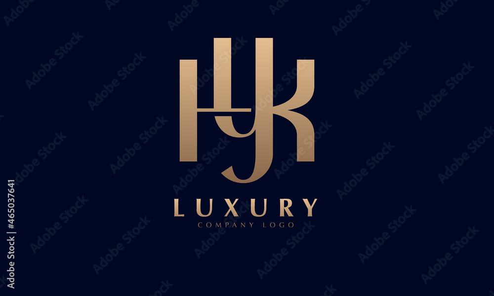 Alphabet YK or KA luxury initial letters brand monogram logo template