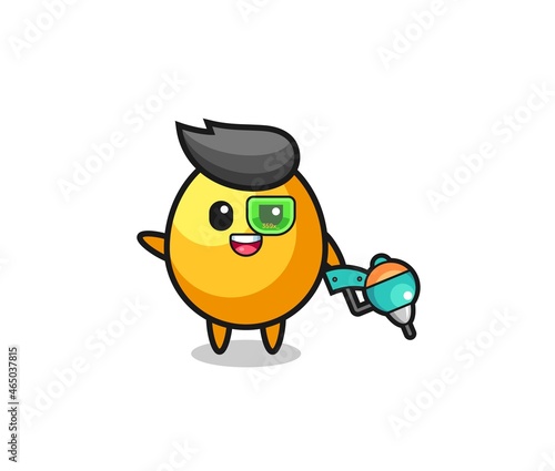 golden egg cartoon as future warrior mascot © heriyusuf