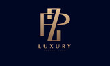 Alphabet ZP or PA luxury initial letters brand monogram logo template