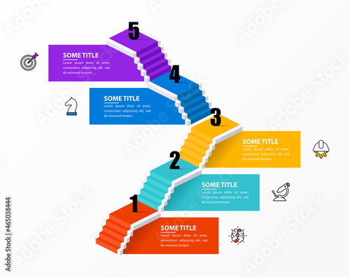 Infographic design template. Creative concept with 5 steps photo