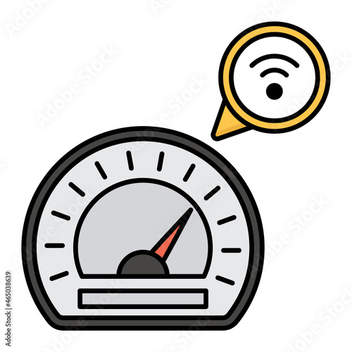 Robo Car Monitoring and Tracking System Concept Vector Color Icon Design, Future transportation Symbol, Driverless Greener Transport innovations Sign, Autonomous aerial vehicles Stock Illustration