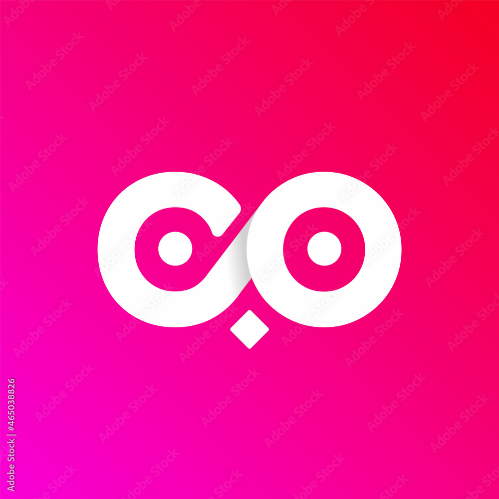 Abstract Initial Letter C And O Linked Purple Colorful Owl Logo Icon