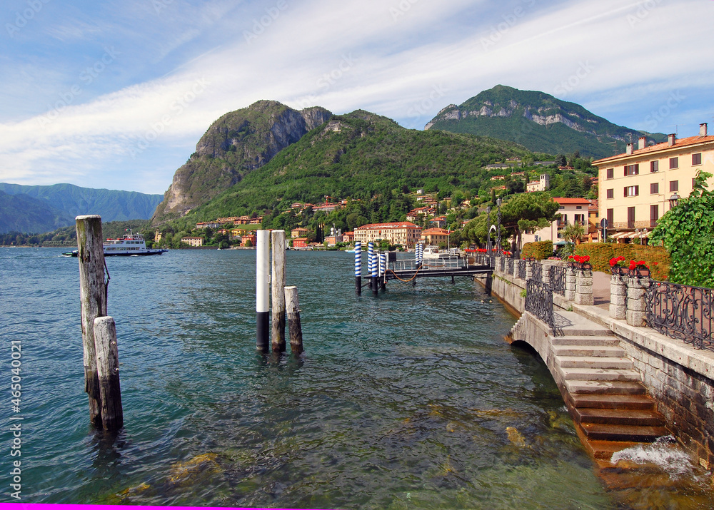The promenade from Menaggio on Lake Como. Lombardy, Italy, Europe