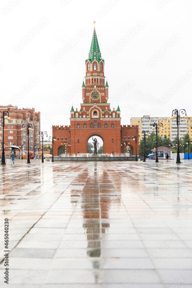 Naklejka premium Beautiful embankment of Bruges in Yoshkar-Ola. Russia, Republic of Mari El