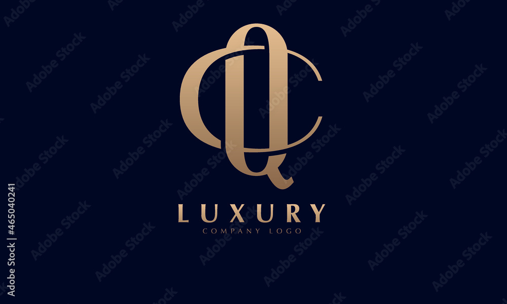 Alphabet QC or CA luxury initial letters brand monogram logo template