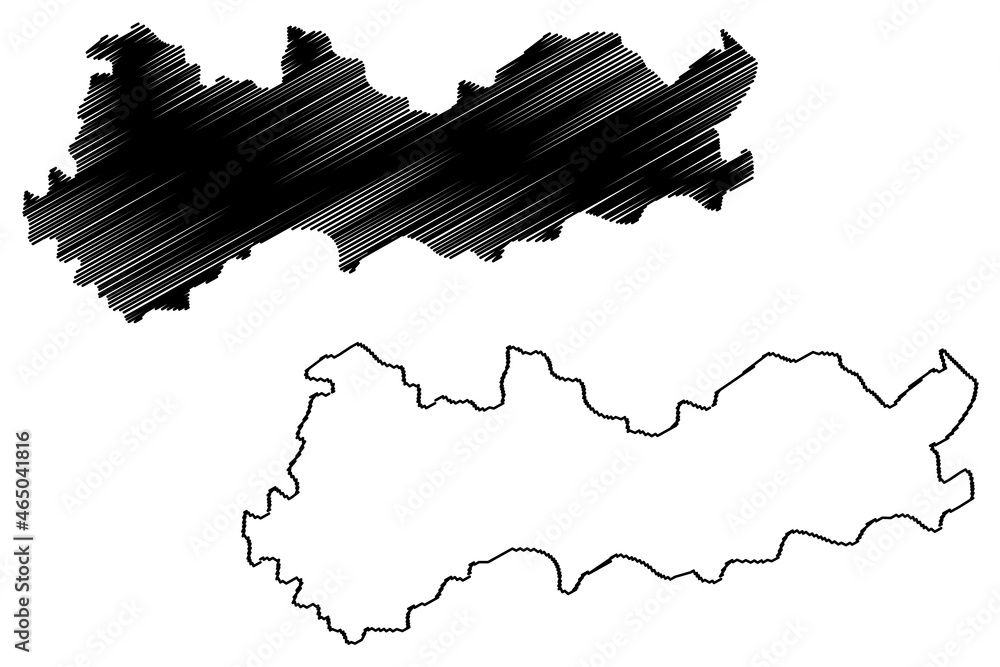 Nirmal district (Telangana State, Republic of India) map vector illustration, scribble sketch Nirmal map